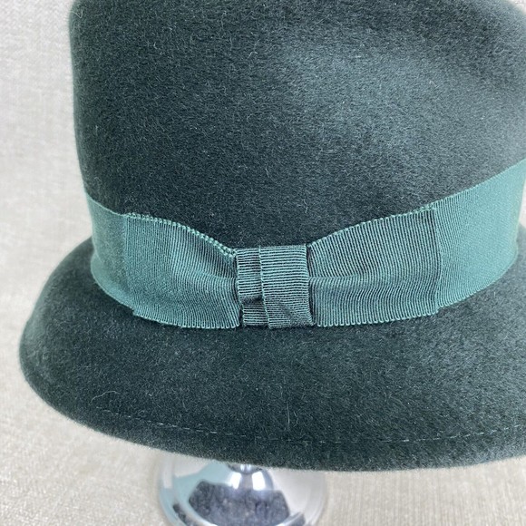 Lock And Co Rabbit Felt Quirky Trilby Bowler Hat Womens 22" Green Fedora - Picture 2 of 8